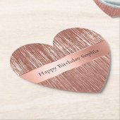 シックバラ金ゴールドグラムティンセルストライプクリスマス ペーパーコースター (アングル)