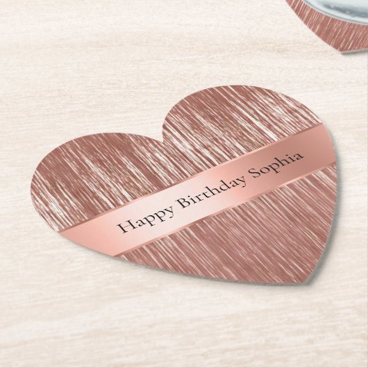 シックバラ金ゴールドグラムティンセルストライプクリスマス ペーパーコースター (アングル)