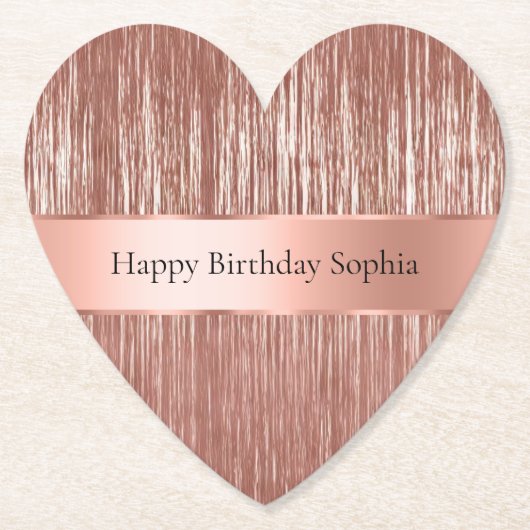 シックバラ金ゴールドグラムティンセルストライプクリスマス ペーパーコースター (正面)