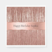 シックバラ金ゴールドグラムティンセルストライプズ スタンダードランチョンナプキン (正面)