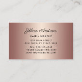 シックバラ金ゴールドグリッターまつ毛ヘアプロフェッショナル 名刺 (裏面)