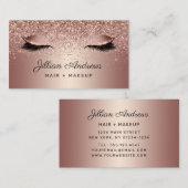 シックバラ金ゴールドグリッターまつ毛ヘアプロフェッショナル 名刺 (正面/裏面)