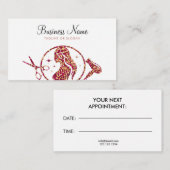 シックバラ金ゴールドグリッターウーマンヘアドレッサー 予約カード (正面/裏面)