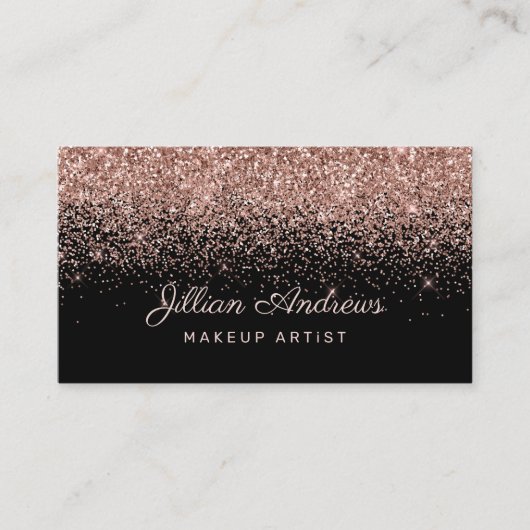 シックバラ金ゴールドグリッターオンブラックプロフェッショナル 名刺 (正面)