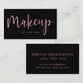 シックバラ金ゴールドグリッターオンブラックメイクアップアーティスト 名刺 (正面/裏面)