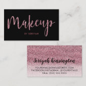 シックバラ金ゴールドグリッターオンブラックメイクアップアーティスト 名刺 (正面/裏面)