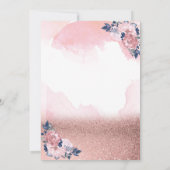 シックバラ金ゴールドグリッタークラウンフラワーズスウィート16 招待状 (裏面)