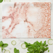 シックバラ金ゴールドグリッターグラデーションピンクグリッター大理石 キッチンタオル (折り畳み)