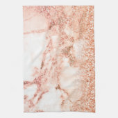 シックバラ金ゴールドグリッターグラデーションピンクグリッター大理石 キッチンタオル (縦)