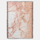 シックバラ金ゴールドグリッターグラデーションピンクグリッター大理石 スローブランケット (正面縦)