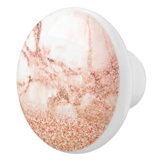 シックバラ金ゴールドグリッターグラデーションピンクグリッター大理石 セラミックノブ (右)