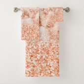 シックバラ金ゴールドグリッターグラデーションピンクグリッター大理石 バスタオルセット (インサイチュ)