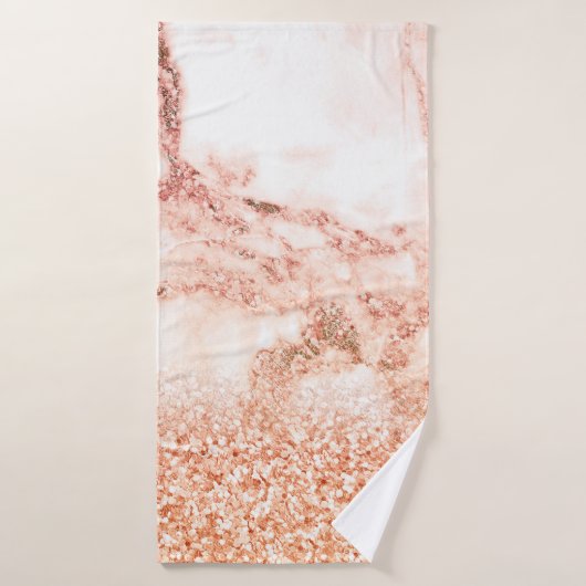 シックバラ金ゴールドグリッターグラデーションピンクグリッター大理石 バスタオルセット (バスタオル)