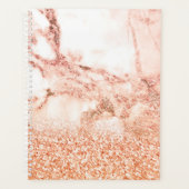 シックバラ金ゴールドグリッターグラデーションピンクグリッター大理石 プランナー手帳 (正面)
