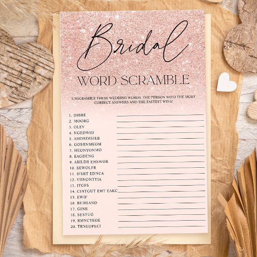 シックバラ金ゴールドグリッターグラデーションピンクブライダルスクランブル