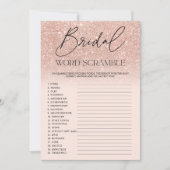 シックバラ金ゴールドグリッターグラデーションピンクブライダルスクランブル 招待状 (正面)