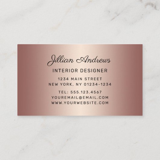 シックバラ金ゴールドグリッターグラムプロフェッショナル 名刺 (裏面)