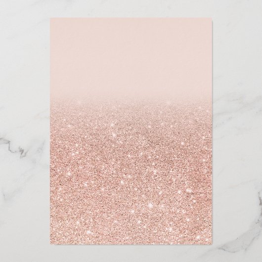 シックバラ金ゴールドグリッタースパグラデーションークルズスウィート16 箔招待状 (裏面)