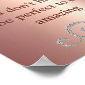 シックバラ金ゴールドグリッタースパークルやる気を起こさせる ポスター (角)