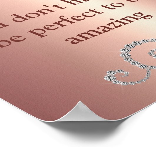 シックバラ金ゴールドグリッタースパークルやる気を起こさせる ポスター (角)