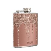 シックバラ金ゴールドグリッタースパークルドリップスモノグラム6オズ フラスク (右)