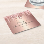 シックバラ金ゴールドグリッタードライバースクリプトブライダルシャワー スクエアペーパーコースター (アングル)