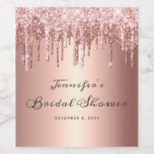 シックバラ金ゴールドグリッタードライバースクリプトブライダルシャワー ワインラベル (シングルラベル)