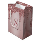 シックバラ金ゴールドグリッタードリップスパークルモノグラム ミディアムペーパーバッグ (裏面アングル)