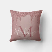 シックバラ金ゴールドグリッタードリップスモノグラム クッション (裏面)