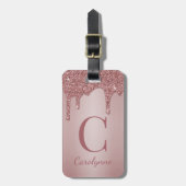 シックバラ金ゴールドグリッタードリップスモノグラム ラゲッジタグ (正面縦)