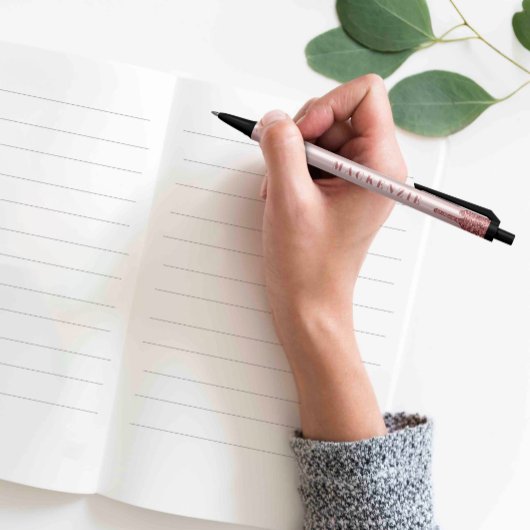 シックバラ金ゴールドグリッタードリップラグジュアリー 黒ボールペン