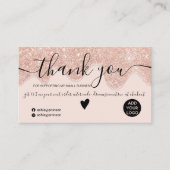 シックバラ金ゴールドグリッタードリップ赤面オーダ感謝していーユー 名刺 (正面)