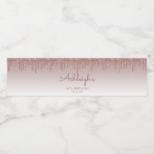 シックバラ金ゴールドグリッタードリップ18thバースデーパーティー ペットボトルラベル (シングルラベル)