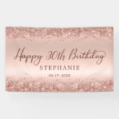 シックバラ金ゴールドグリッターハッピーバースデースクリプト 横断幕 (横)