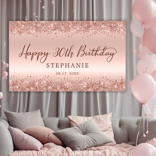 シックバラ金ゴールドグリッターハッピーバースデースクリプト 横断幕