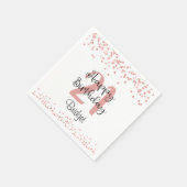 シックバラ金ゴールドグリッターハッピーバースデーネーム スタンダードカクテルナプキン (角)