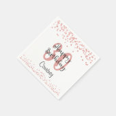 シックバラ金ゴールドグリッターハッピーバースデーネーム スタンダードカクテルナプキン (角)