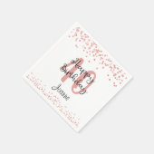 シックバラ金ゴールドグリッターハッピーバースデーネーム スタンダードカクテルナプキン (角)