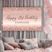 シックバラ金ゴールドグリッターハッピー21stバースデースクリプト 横断幕