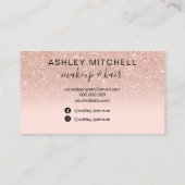 シックバラ金ゴールドグリッターフォトモノグラム化粧ヘア 名刺 (裏面)