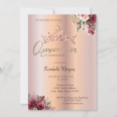 シックバラ金ゴールドグリッターフラワーズクラウンキンセアニラ 招待状 (正面)