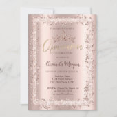 シックバラ金ゴールドグリッターフレームクラウンキンセアニラ 招待状 (正面)