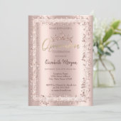 シックバラ金ゴールドグリッターフレームクラウンキンセアニラ 招待状 (スタンド正面)