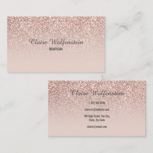 シックバラ金ゴールドグリッタープロフェッショナル 名刺 (正面/裏面)