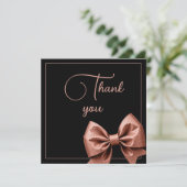 シックバラ金ゴールドグリッターボウスウィート16誕生日 サンキューカード (スタンド正面)