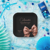 シックバラ金ゴールドグリッターボウスウィート16誕生日 ペーパープレート (パーティー)