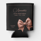 シックバラ金ゴールドグリッターボウスウィート16誕生日 缶クーラー (正面)