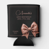 シックバラ金ゴールドグリッターボウスウィート16誕生日 缶クーラー (裏面)