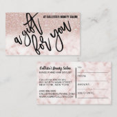 シックバラ金ゴールドグリッターマーブルギフト証明書 名刺 (正面/裏面)