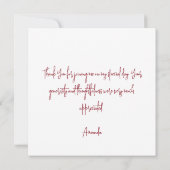 シックバラ金ゴールドグリッターレインボースウィート16誕生日 サンキューカード (裏面)